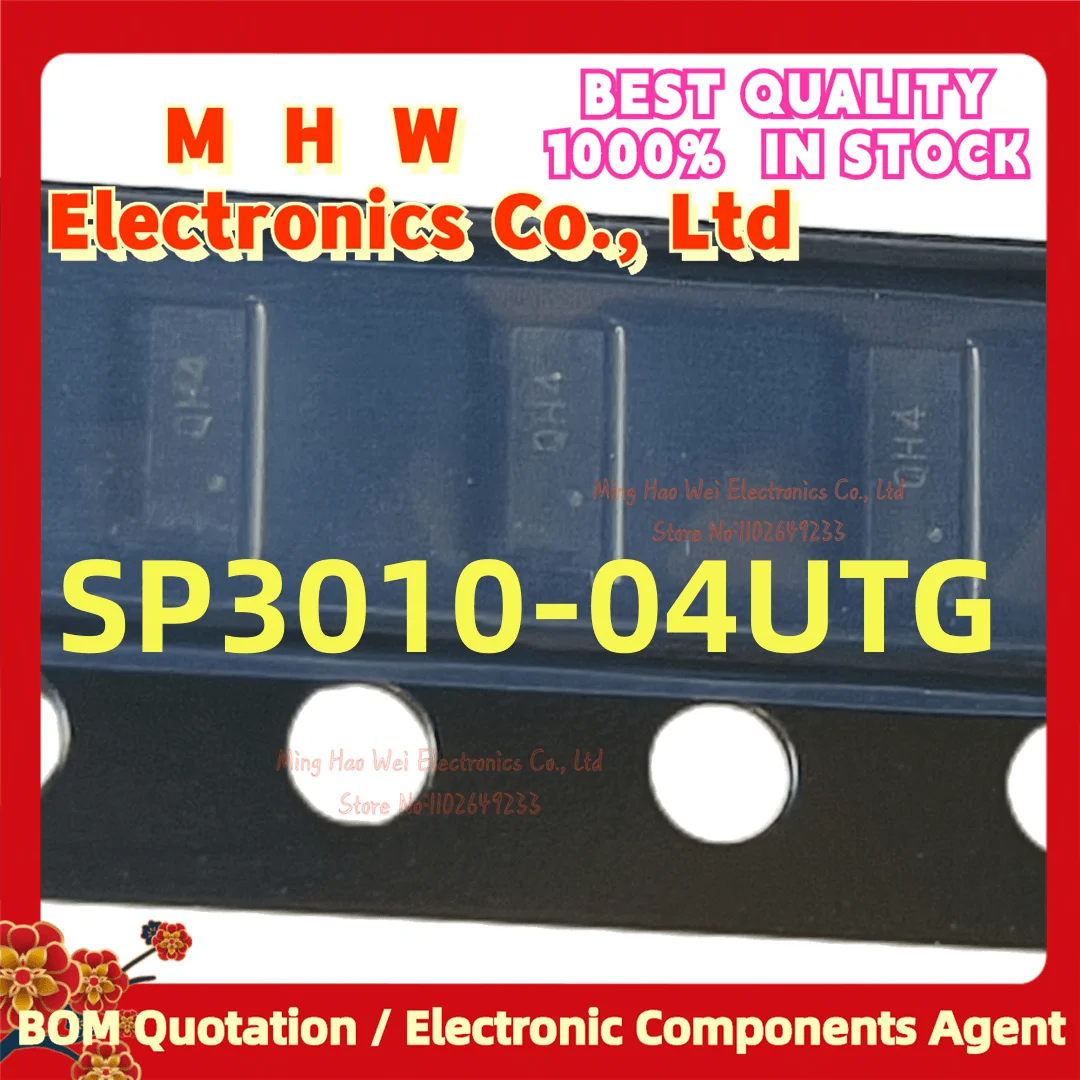 10 шт./партия. SP3010-04UTG (LITTELFUSE UDFN-10.Marking:QH4) новый качественный чип оригинальный. В наличии. SP3010-04UT SP3010