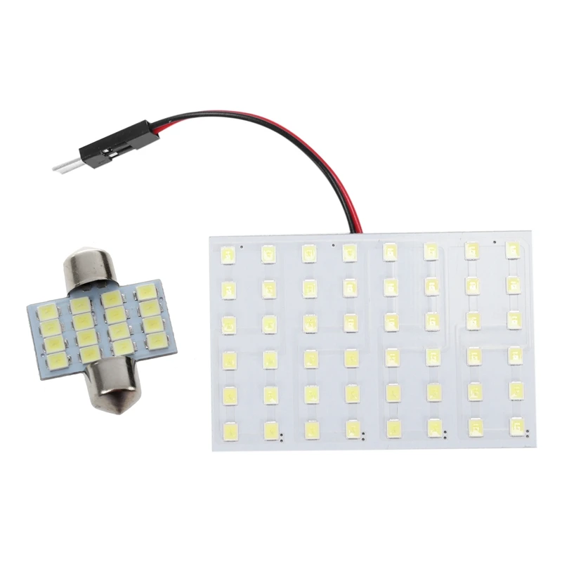 

White 1210 SMD 48 LED Car Interior Dome Light Panel W T10 BA9S Festoon With Festoon C5W 16 SMD LED 31Mm Interior Bulb