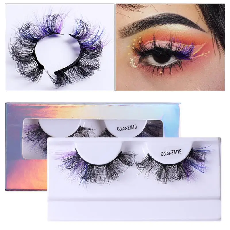 

Colored Eyelashes Bushy Natural Curl Long Colorful Lashes Party Cosplay Halloween Volume Lash Extension Thick False Eyelashes