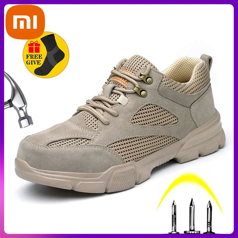 

Xiaomi Four Seasons Safety Sports Work Shoes Breathable Fashion Anti-Smashing And Anti-Piercing Safety Shoes Steel-Toe-Shoes