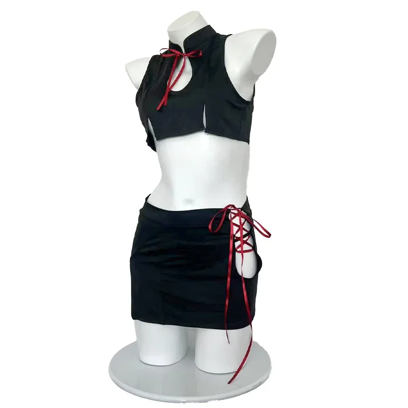 Сексуальный классический женский костюм секретарши косплей ажурный топ