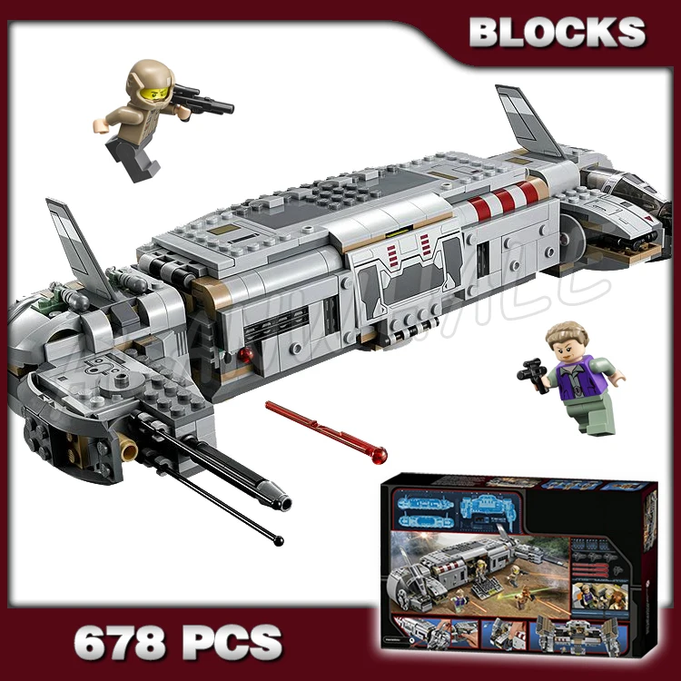 

678pcs Star First Order Resistance Troop Transporter Spring-loaded Force 10577 Building Blocks Boys Compatible With Model