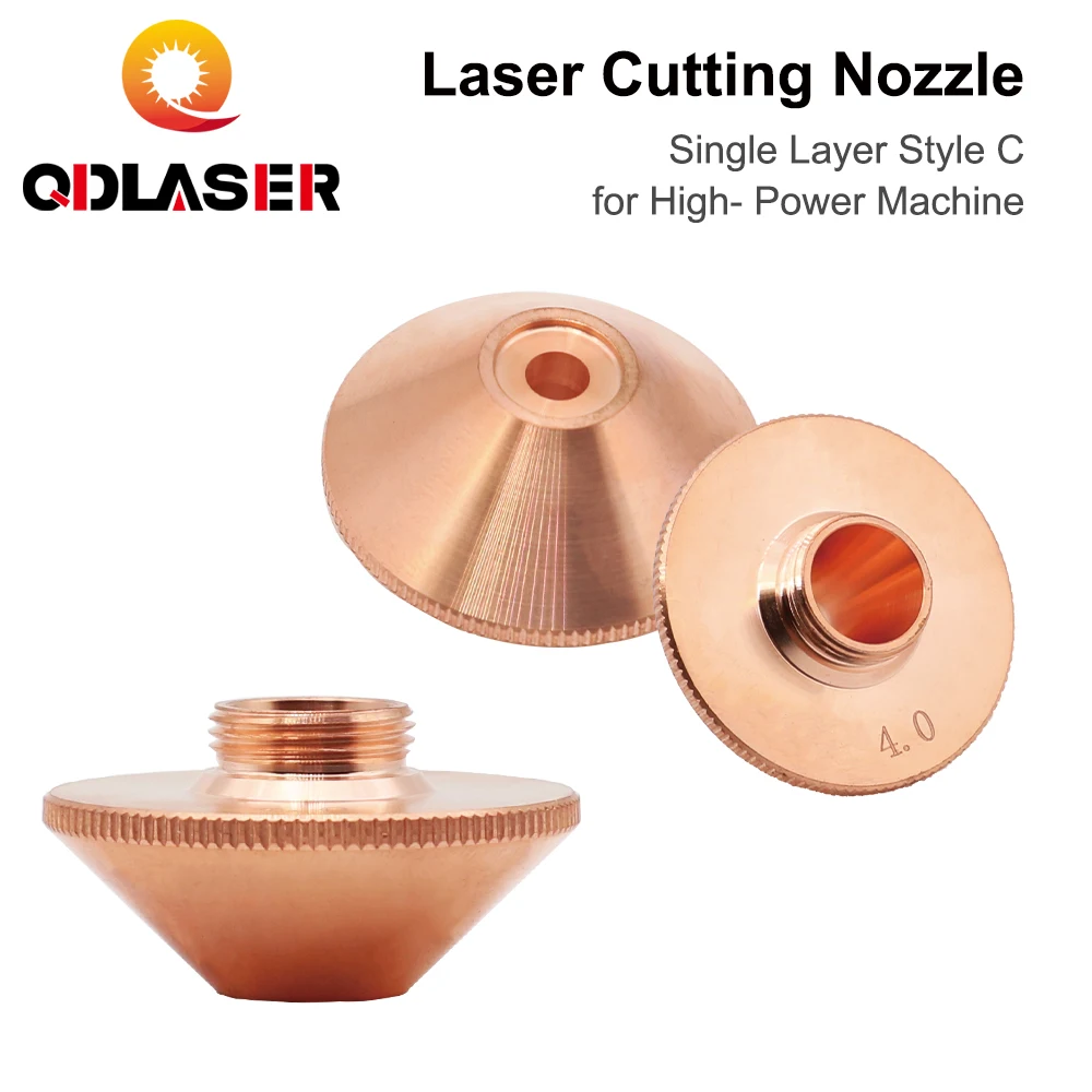 

QDLASER Penta Laser Cutting Nozzles Single Layer Style C for High-Power Machine D28 M11 H15mm Caliber 3.5-6.0mm for Fiber Laser