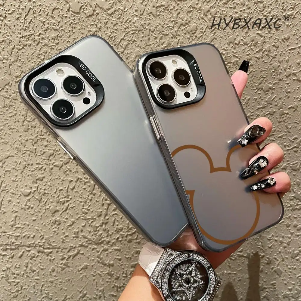 Фото Розовый минималистичный чехол с Микки Маусом для iPhone 17, 16, 15, 14, 13, 12, 11 Pro Max, 8, 7 Plus, 17E, 16E, X, XS, 17Air – легко устанавливаемый, пылезащитный чехол №5