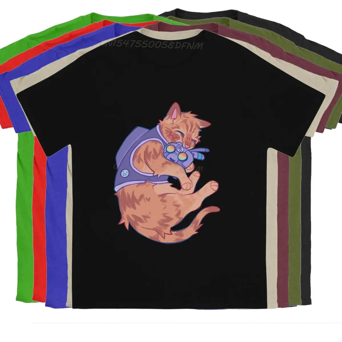 

Sleep Cat Cute Unique Men T Shirt Stray Game Anime T-shirts Male Oversized Vintage Tee Tops Man Smooth Shirts Pure Cotton