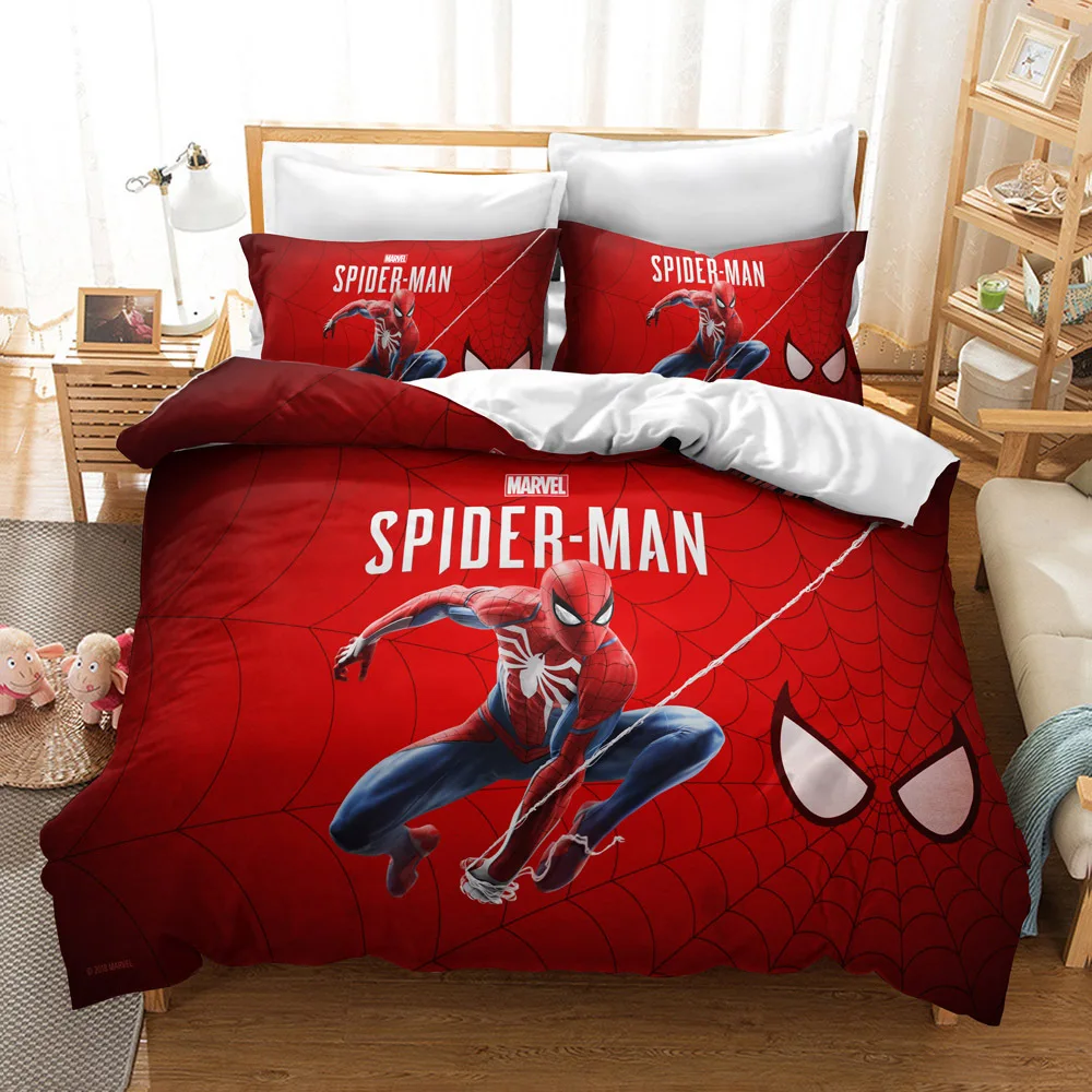 

Marvel Legends SpiderMan Bedding Set Cartoon Character Boy Home Bedding Set Pillow Case Luxury Bed Linen Set 3D Bedding Sets
