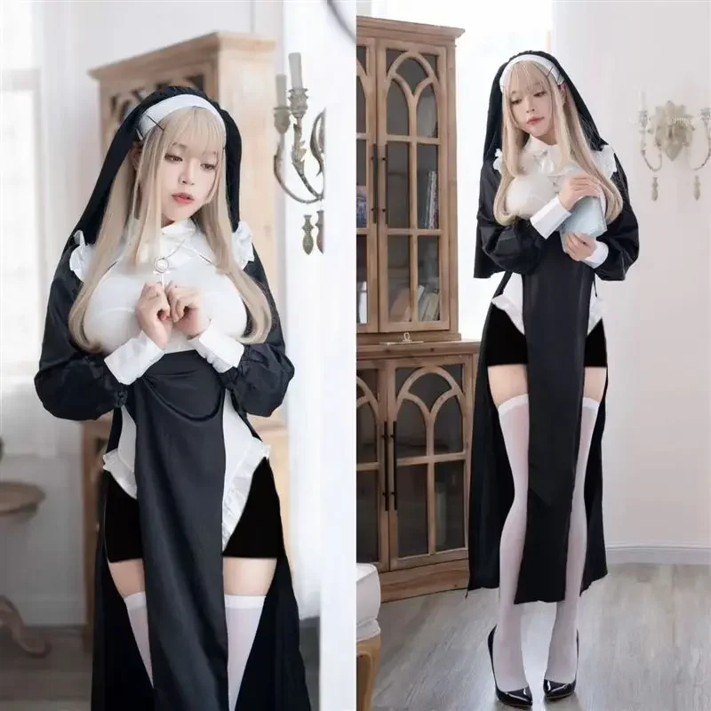 Женский корсет с надписью Nun cos