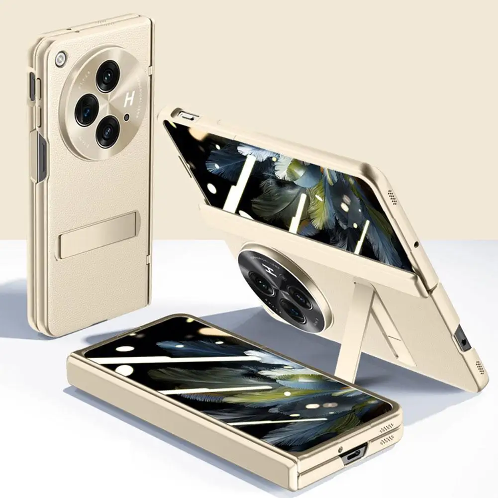 

Integrated Phone Case For OnePlus Open Shell & Film Hard PC Rugged Cover Luxury Stand Glass Screen Protecto For OnePlus Open