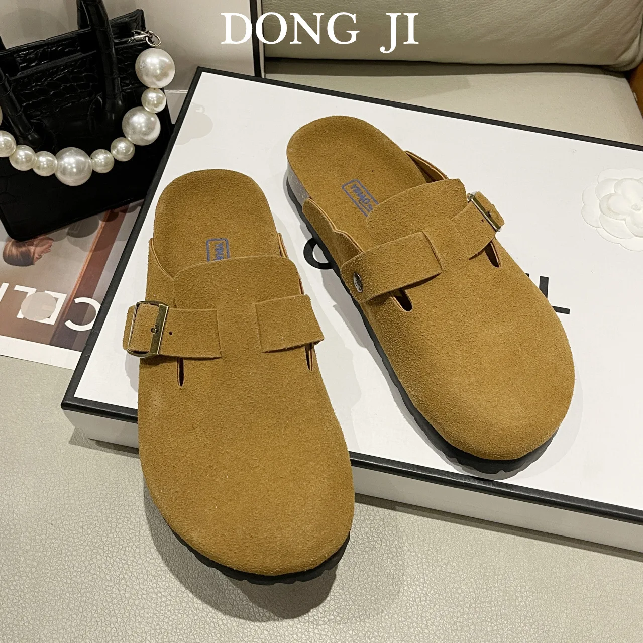 

Шлепанцы Baotou, женская верхняя одежда, полная поддержка, модная универсальная Винтажная обувь, однотонные простые универсальные пробковые тапочки, 2023