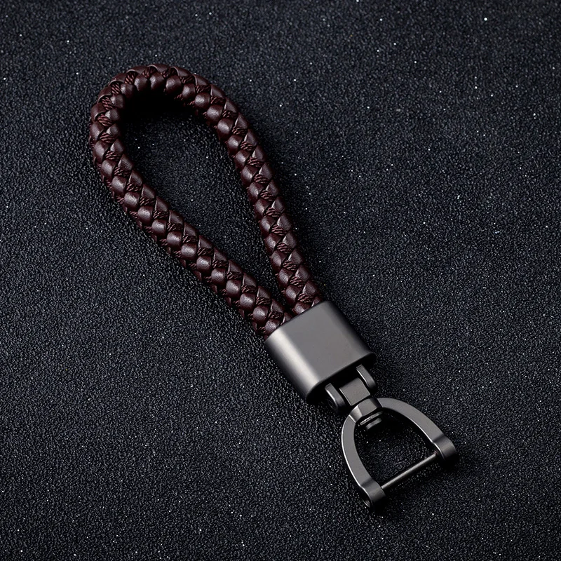 Car Accessories High Quality Fashion Business Leather Braided Rope Keychain Keyring For Peugeot 207 208 301 307 308 407 2008