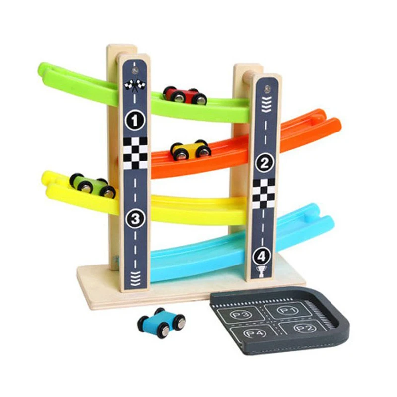 

Montessori Children Wooden Slide Car Model Kids Toys For Boys Coches Juguetes Niño Kinder Spielzeuge Brinquedo Infantil