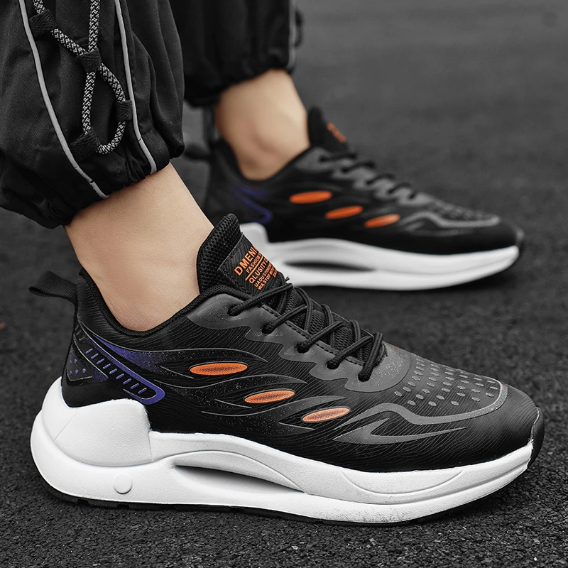 

2023 Shoes for Men Mesh Men's Vulcanize Shoes Mixed Colors Male Sneakers Platform Lace Up Outdoor Walking Men's Casual Shoes