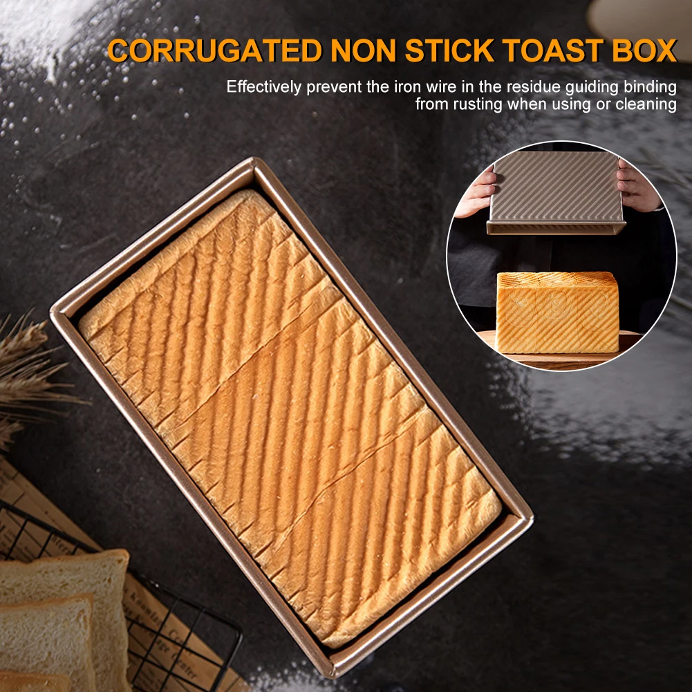

Aluminum Alloy Non-Stick Bakeware Bread Toast Mold Loaf Pan With Lid Baking Pans Dishes Household Kitchen Baking Tool