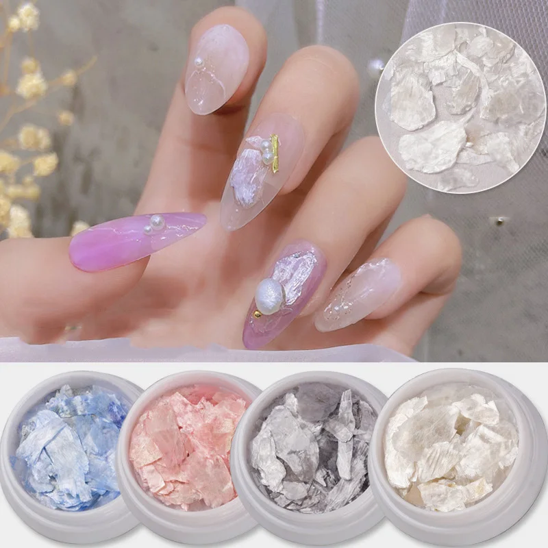 

Mix Flakes Irregular Shell 3D Nail Gems 1 Box Natural Nail Mica Slice Sequins Decal Manicure Ultra Thin Manicure Decoration