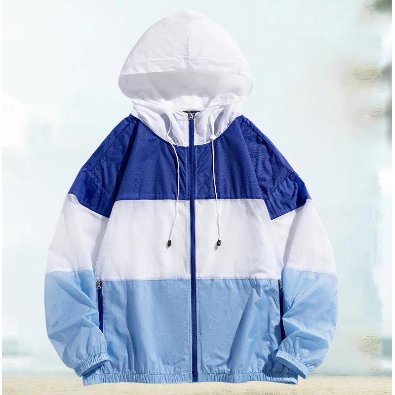 

College Style Varsity Jacket Men Bomber Jacket Casual Street Loose Patchwork Zipper Coat Couple Outdoor Sunscreen Skin Clothing