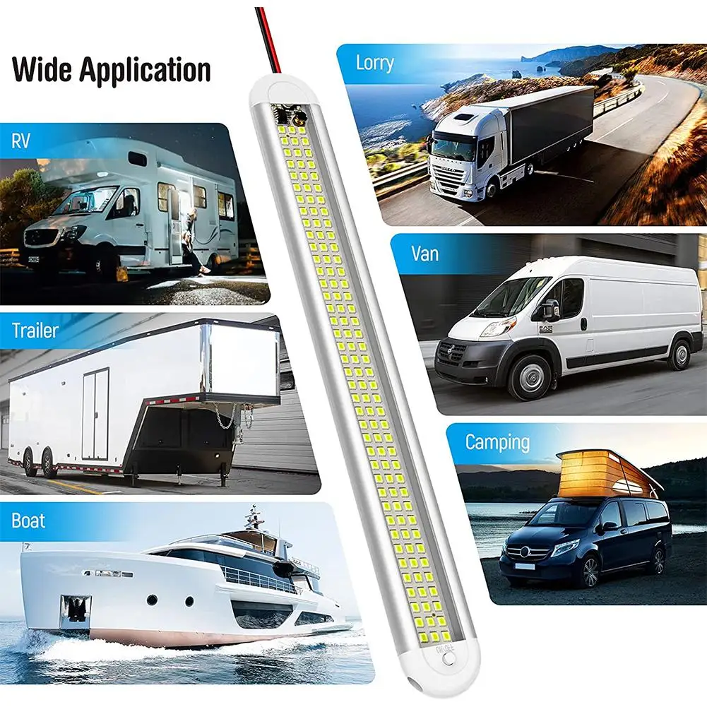 

4pcs Led Interior Light Bar 12-85v 120LEDs 5000k 1100lm High Brightness Cab Reading Strip Lights Lamp Tube 30 X 3.5 X 1.2CM