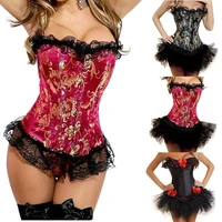 women steampunk clothing gothic plus size sexy corsets lace up boned overbust bustier waist cincher body shaper corselet s 6xl