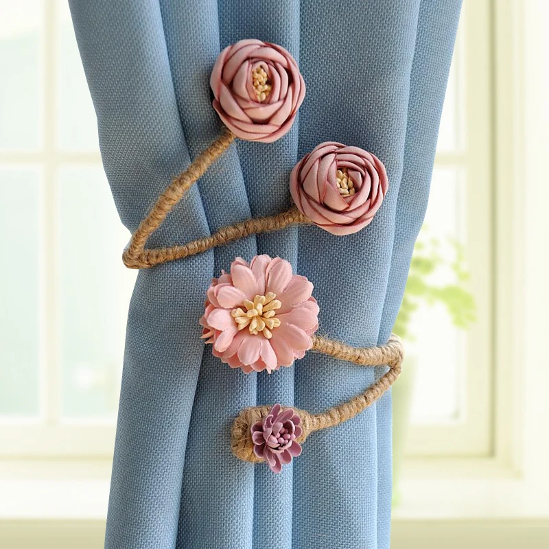 

Branches Flowers Curtain Buckle Fastenersd 1 Pair Tie Straps with Deformed and Twisted Tieback Wedding Decorative Accessories