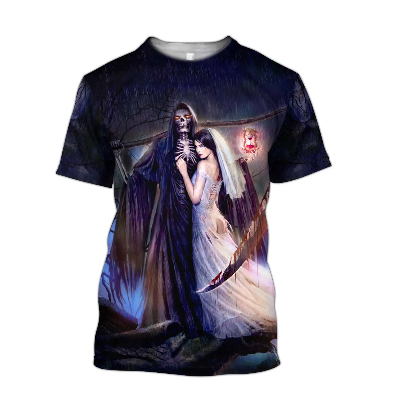 

Skull Girl And Rose 3D All Over Printed Men t shirt Summer style Casual short sleeve Tee shirts Unisex street Cool Tshirt