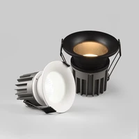 dimmable narrow border anti glare recessed cob led downlights ac85 265v 7w 9w 12w 15wled ceiling lamps hotel villa lighting