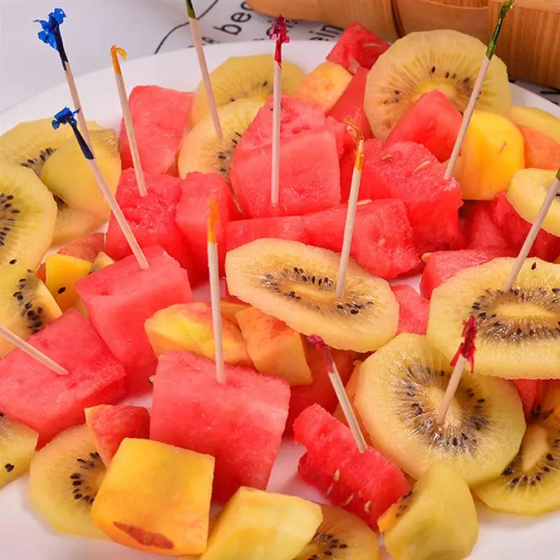 240 шт. палочки для коктейлей еды красочные дизайнерские вилка цветов и фруктов