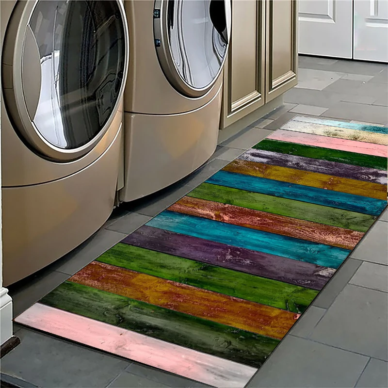 

Long Rug Kitchen Carpet for Floor Mat Mats Runner Bath Modern Traditional Washable Light Flower Fabric Nordic Black White Coffee