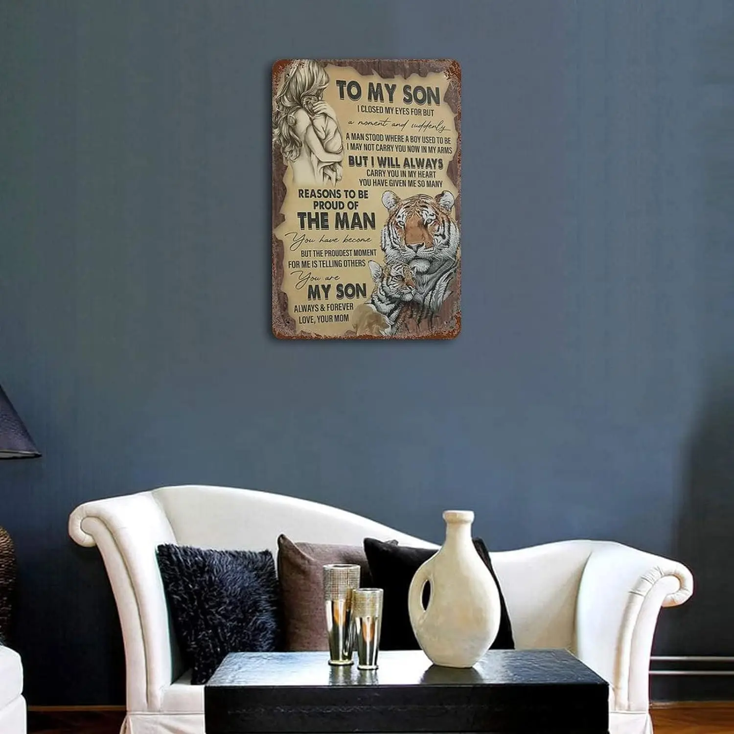 Металлическая жестяная табличка Anique для моему сыну я всегда носить тебе в моем