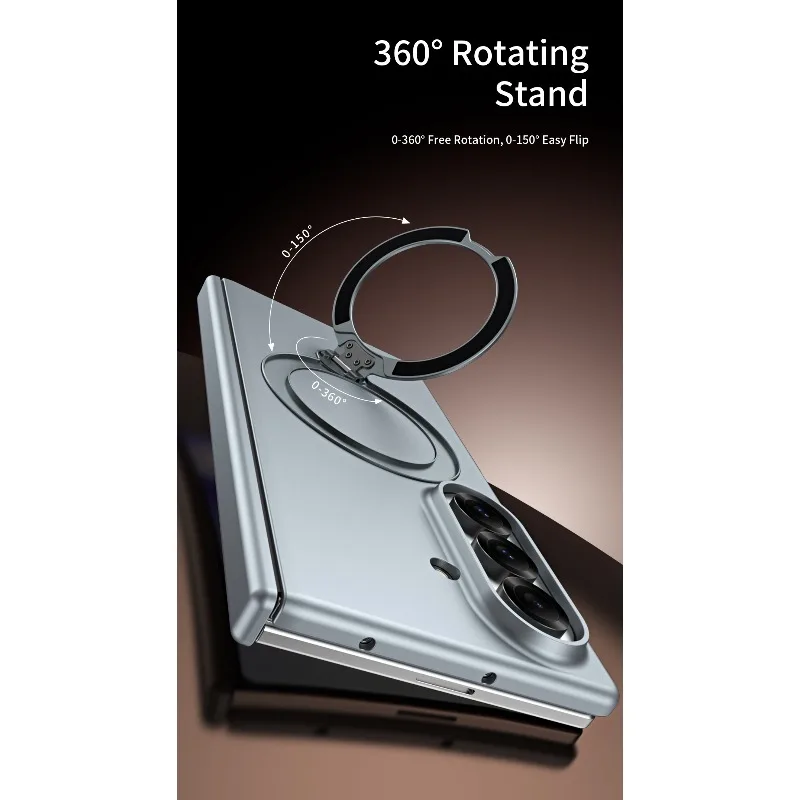 Фото Чехол для Samsung Galaxy Z Fold 8 Ultra 360 °   Вращающийся держатель-кольцо, защита шарниров, встроенная защитная пленка для переднего стекла, ударопрочный чехол №2