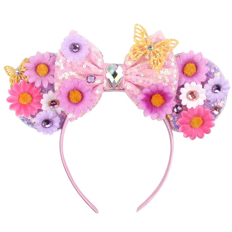 

Magic Full House Theme Headband Butterfly Flower Head Buckle Decoration Sequin Bow Mickey Headband New Hair Accessories