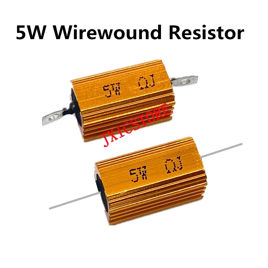 

1PCS 5W 8R 10R 12R 15R 18R 20R 22R 30R 5KR aluminum Power Metal Shell Case Wirewound Resistor 5K 8 10 12 15 18 20 22 30ohm 5W 5%