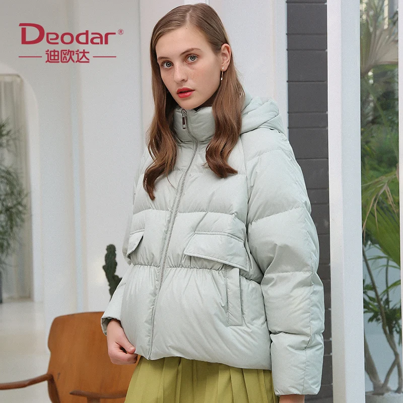 DEODAR Casual Down Jacket Women Short Hooded 90% White Duckdown Coat Ultra Light Windproof Outwear Higher Quality Warm Clothes