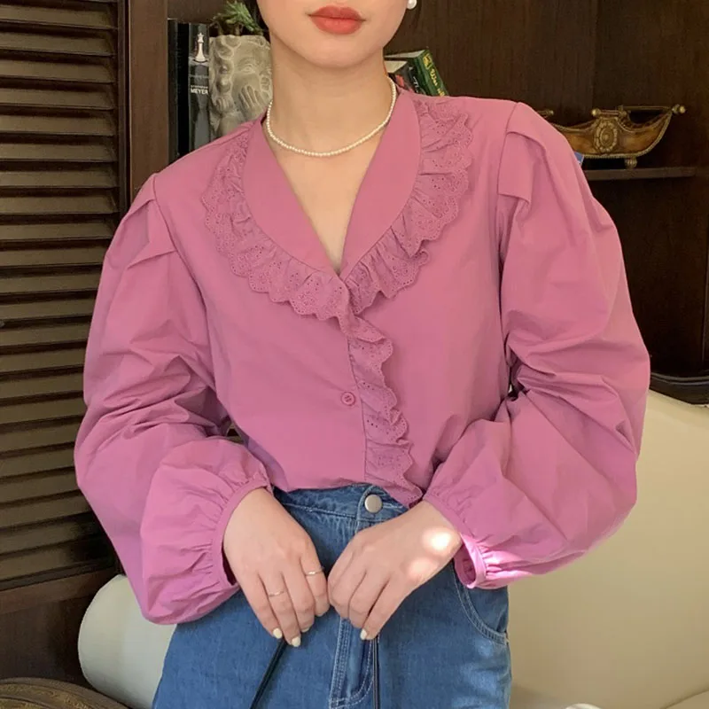 Gaganight женская рубашка Весна-Осень 2021 Новый Французский Ретро темпераментный