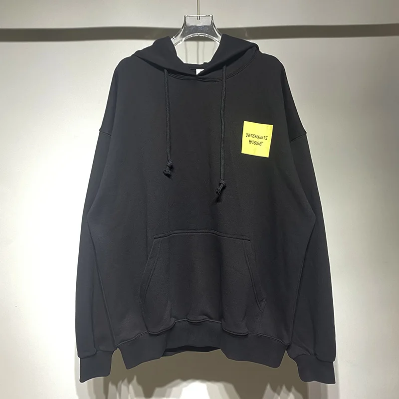 

VETEMENTS Arrival 2024 Simple Print Oversize Best Quality Black White Hoodie Men Women Thick Hooded Hat Long Sleeve Winter Coat