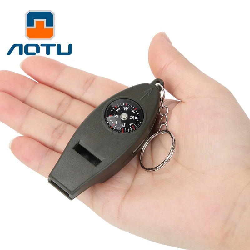 

Bump 4-in-1 compass outdoor portable magnifying glass thermometer multifunctional whistle cross-border whistle AT7595