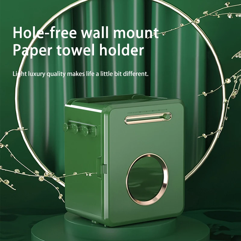 

Green Bathroom Organizer Toilet Paper Holder Storage Box Tissue Box Waterproof Wall Mounted Paper Roll Paper Dispenser