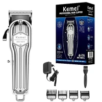 kemei electric hair clipper professional full metal hair trimmer for men power steel cutter head usb hair cutting machine f35