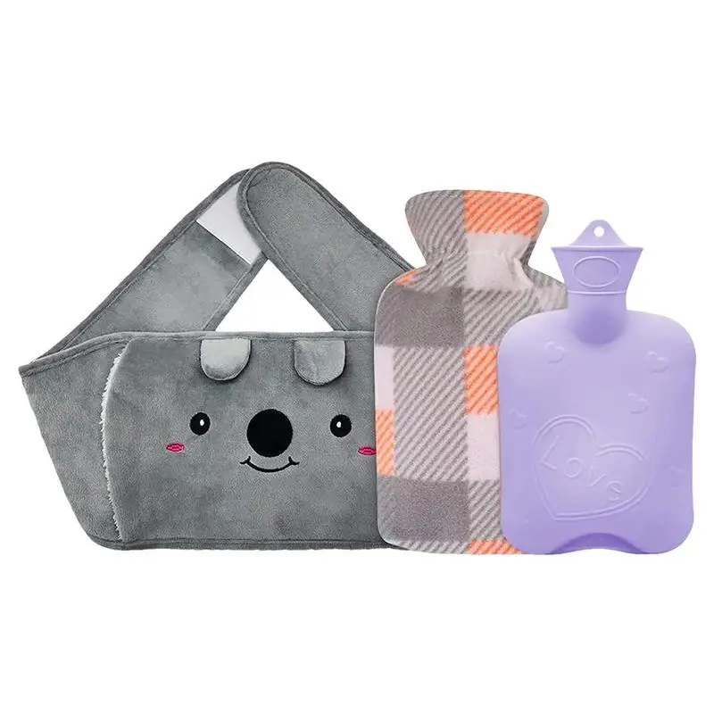 

Бутылка для горячей воды, резиновая бутылка для горячей воды с поясным ремнем, набор из 3 грелок для рук, для ног, талии, шеи и плеч, теплая