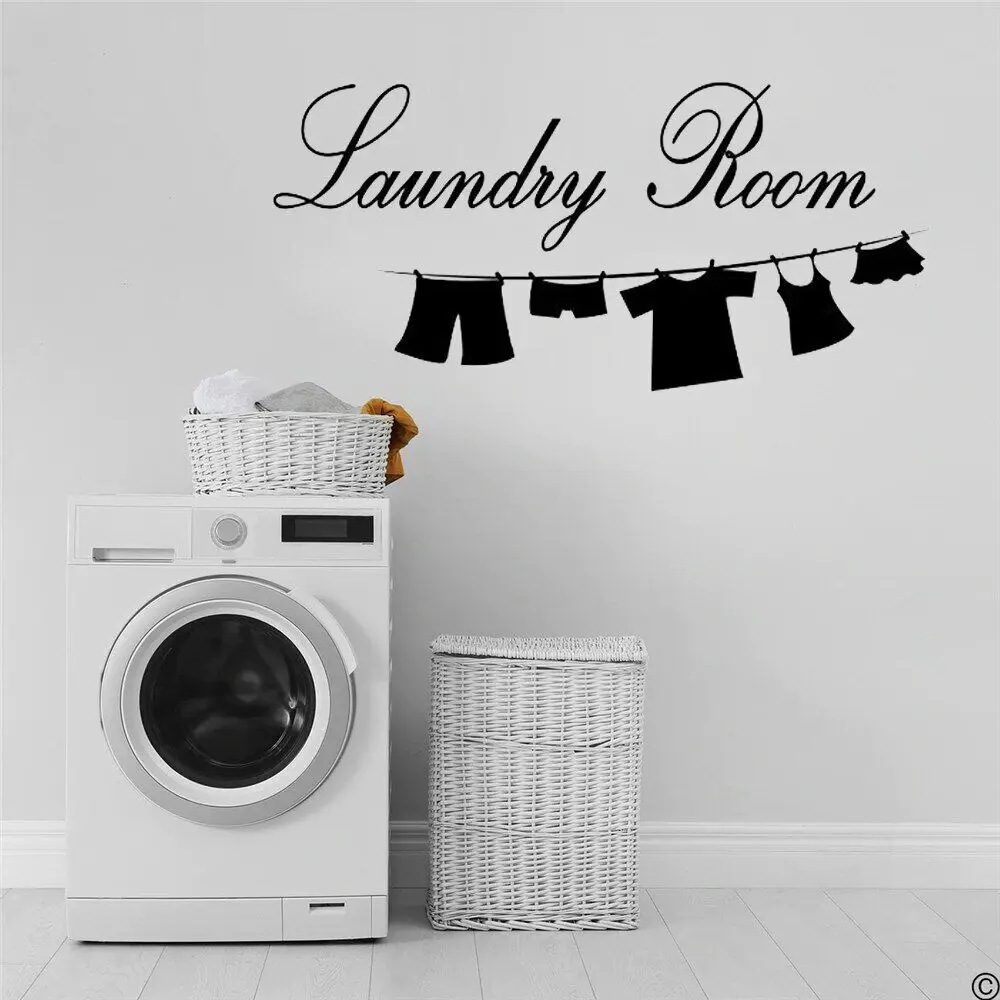

Wall Decal Sticker Vinyl Art Lettering Laundry Room Wall Decoration Wall Mural Removable Wallpaper PW243