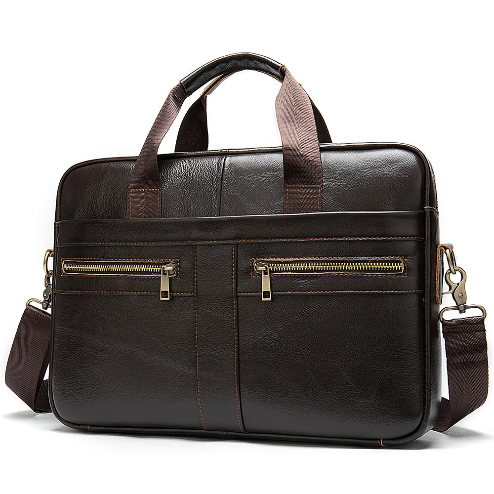 New men's leather shoulder bag large capacity briefcase shoulder messenger computer storage bag hot sale
