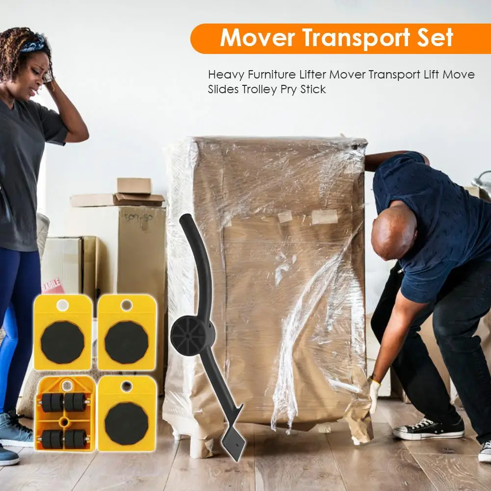 

Home Trolley Lift and Move Slides Kit Mover Transport for Heavy Furniture Moving Household Combination Moving Supplies