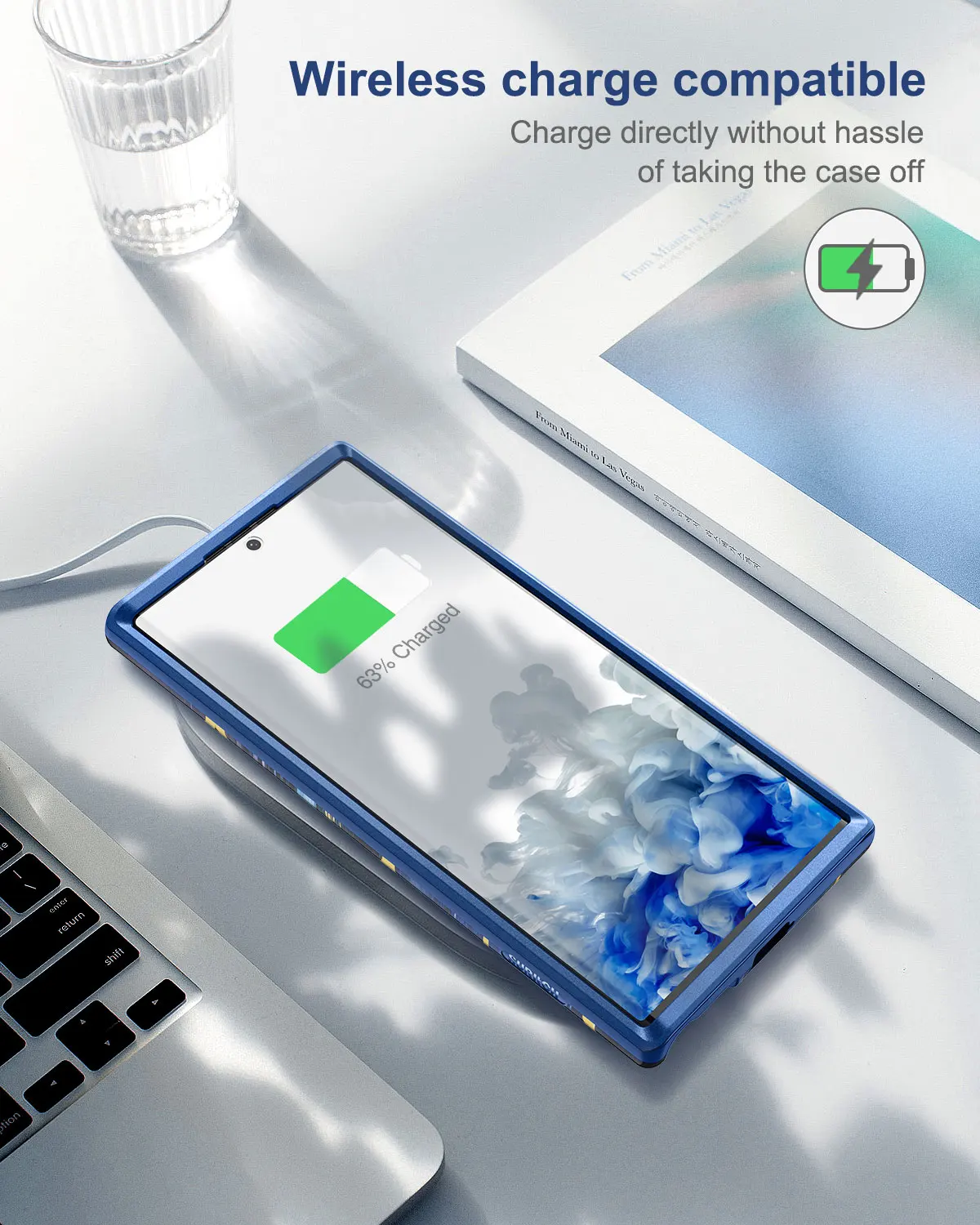 SURITCH Marble Case for Samsung Galaxy S22 Plus Ultra With Built-in Screen Protector Shockproof Rugged Bumper Cover for S21 FE