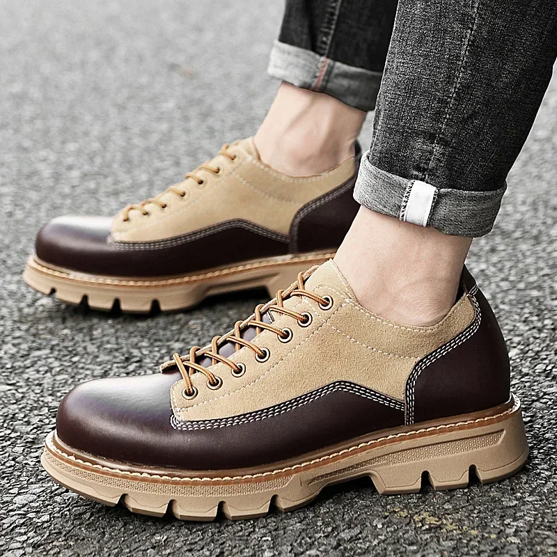 

Designer Men Shoes 2023 Autumn Low-top Lace-up Men's Casual Shoes Fashion Mixed Colors Business Leather Shoes Zapatos Casuales