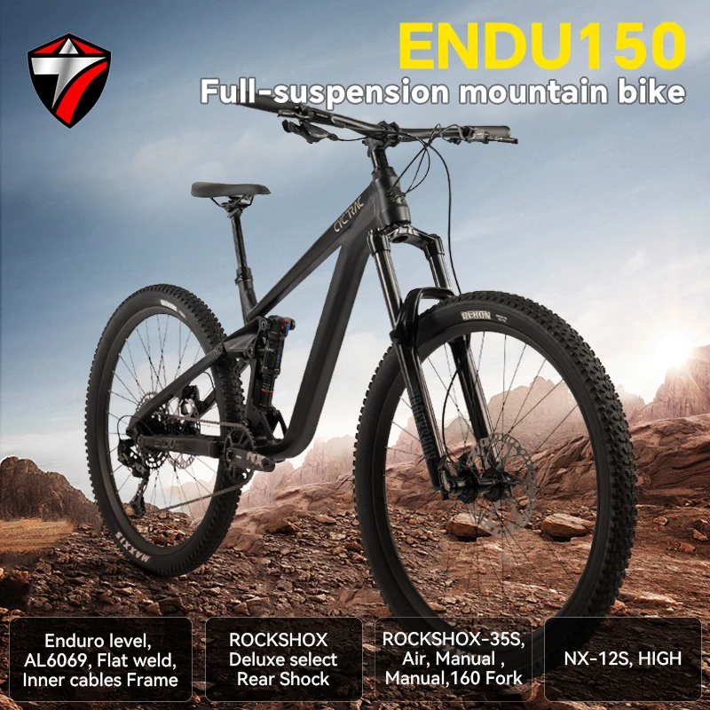 Фото Горный велосипед TWITTER ENDU150 с полной амортизацией, модель NX-12S Enduro, для всех типов местности, с четырехпоршневыми тормозами для MTB. №1