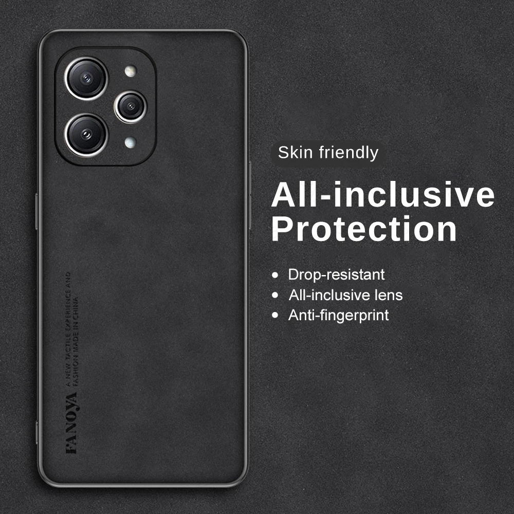 

For Xiaomi Redmi 12 4G Case Sheepskin Leather Cases On Redmy Redmi12 4G 23053RN02A 6.79" Shockproof TPU Soft Bumper Back Cover