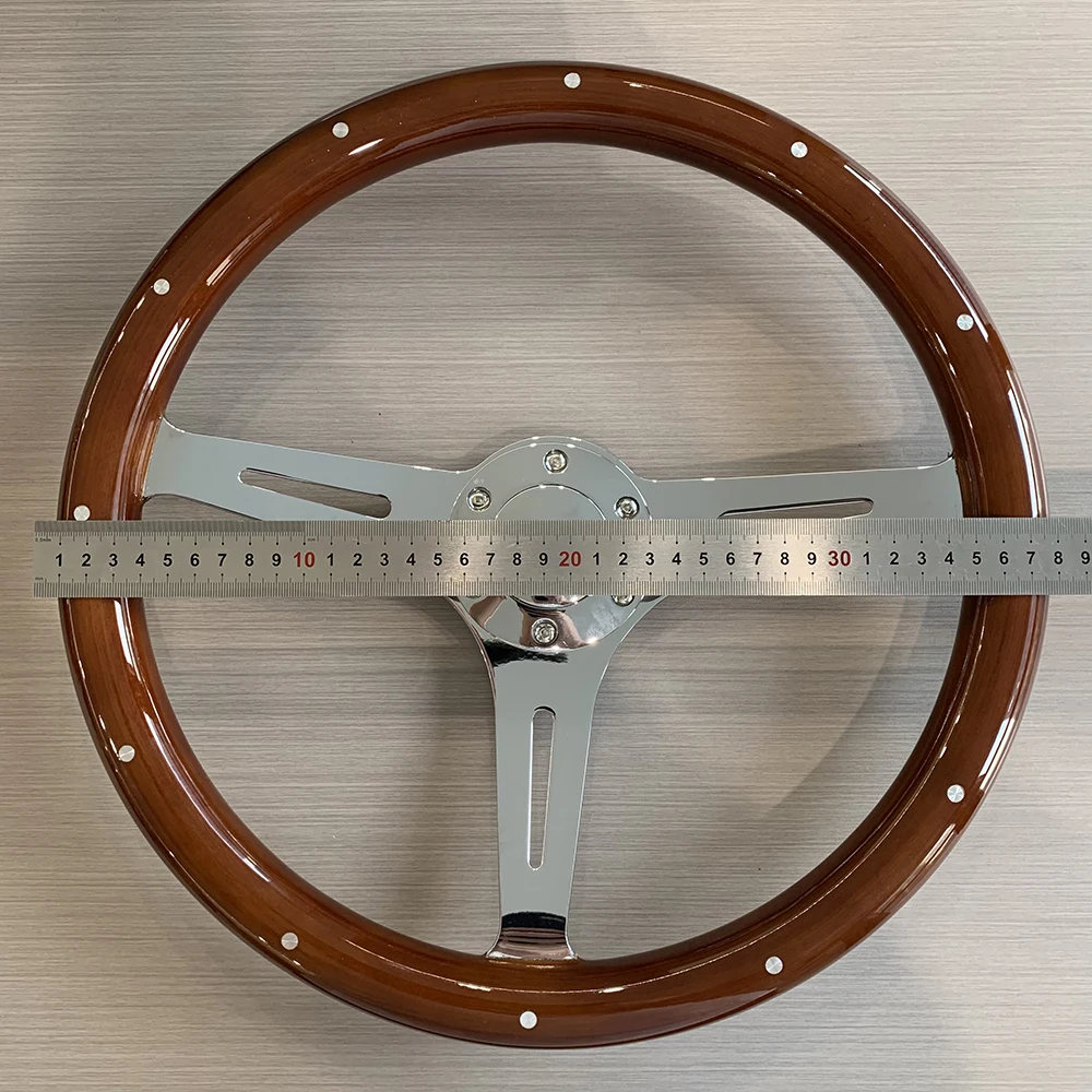 TIYPEOR 15-дюймовый универсальный деревянный руль из цельного дерева 380 мм с