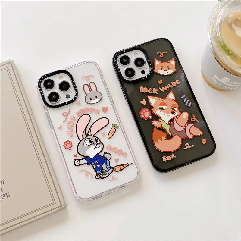 

CASETIFY Hunike and Rabbit TPU Cases for iPhone XR 11 13 12 14Pro Max 14 14Plus Lady Girl Anti-drop Soft Clear Cover DJX0613-5