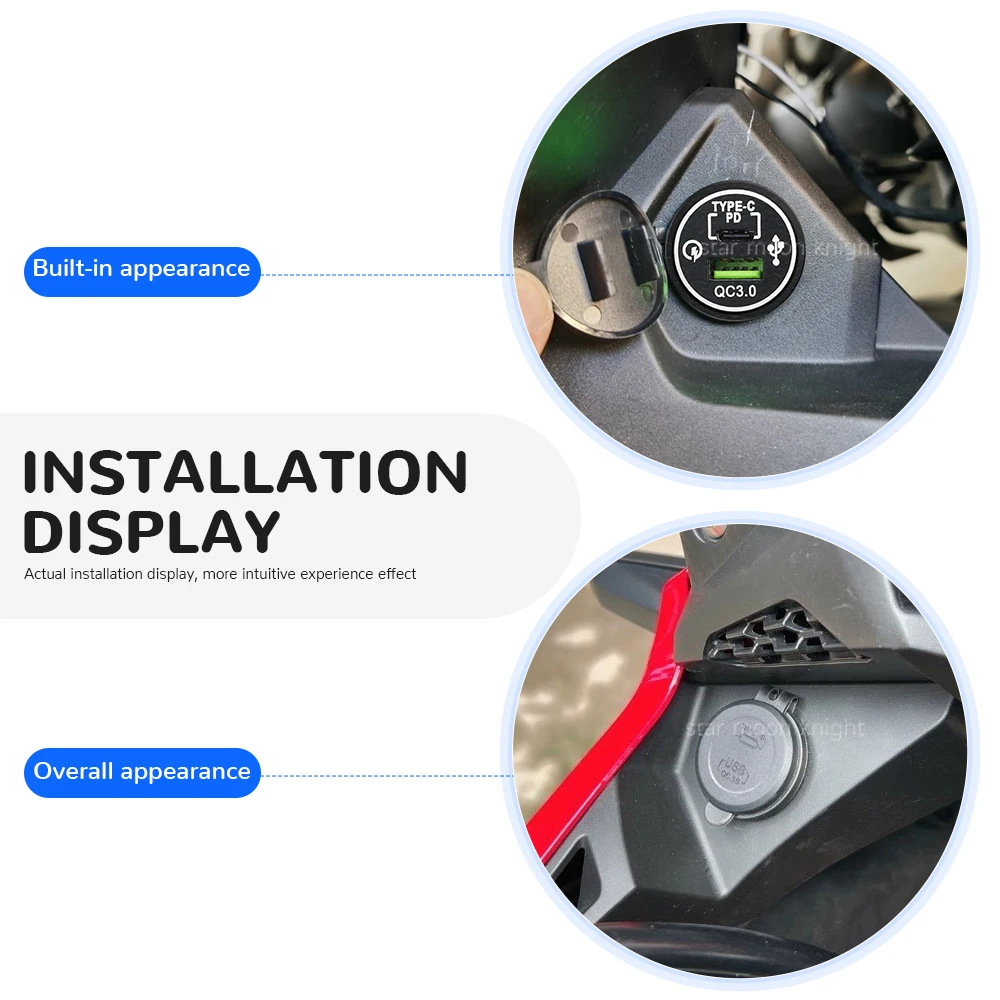 Быстрое зарядное устройство NX400 с двумя разъемами USB Type-C и QC3.0 для мотоциклов Honda NX