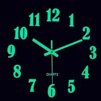 12inch wood grain wall clock luminous silent fluorescent wall clock modern watches for living room bedroom staircase zegar deco