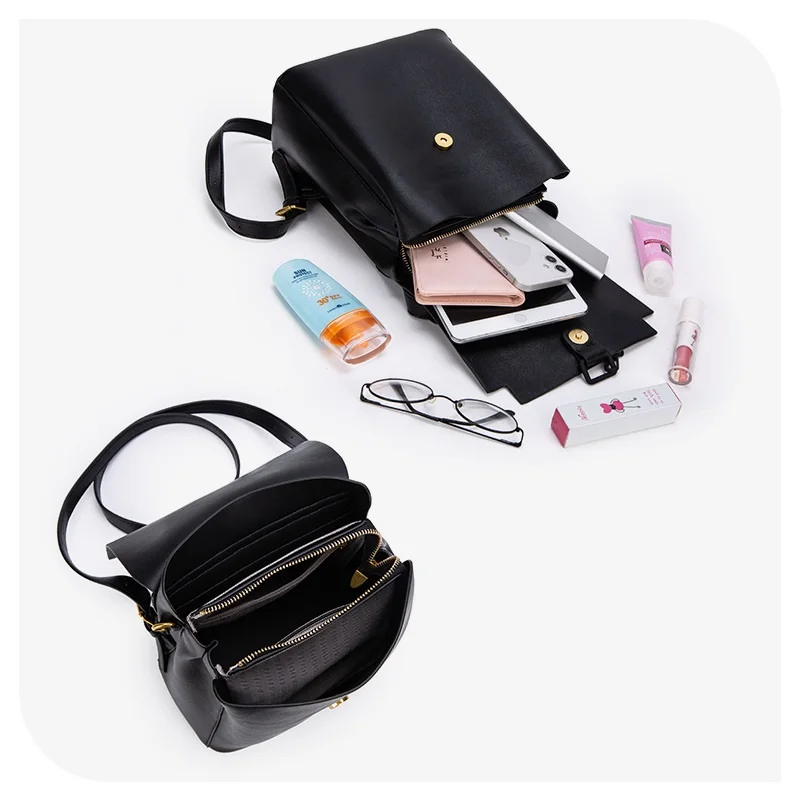 Backpack Women's 2022 New Fashion Large-Capacity One-Shoulder Handbags Niche All-match Western-Style Women's Casual Backpack