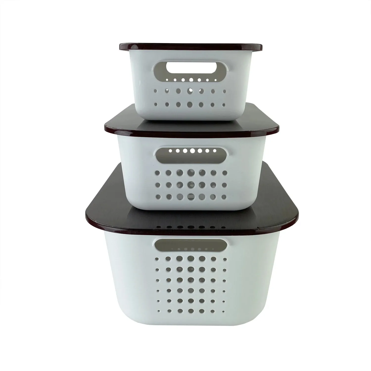 

3pc Set Plastic Storage Containers with Lids - White Storage Box Storage Containers Closet Organizer Storage Organizer Box